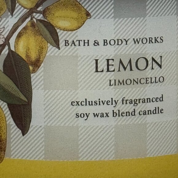 BBW Limoncello (Lemon) Bath & Body Works 3 Wick Candle - Picture 3 of 10